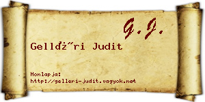 Gelléri Judit névjegykártya